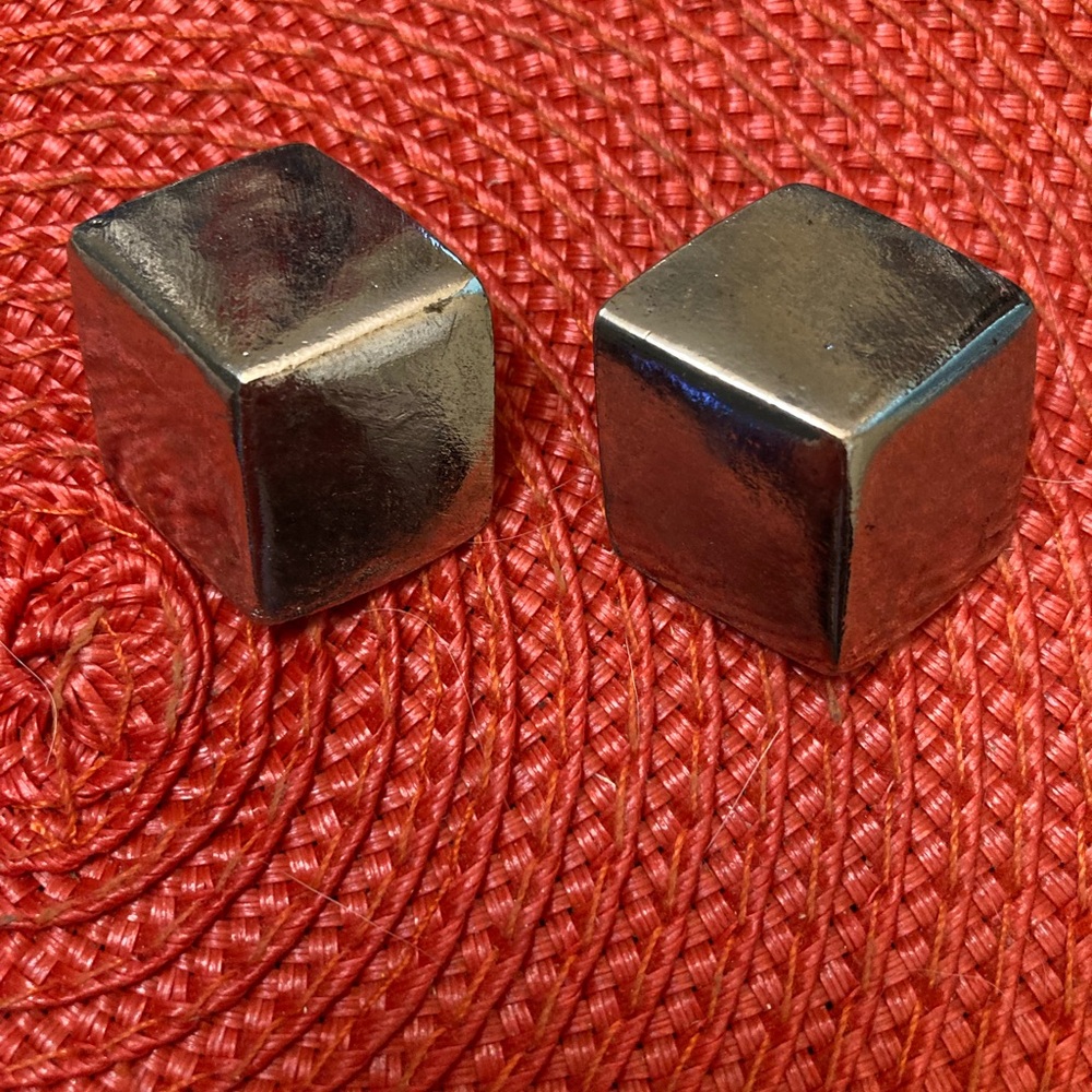 Bundle 5, get 20% off - Silver Metallic Cube Earrings